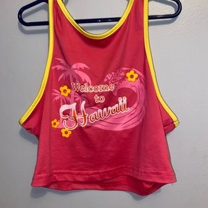 Shein pink and yellow “ welcome to Hawaii” tank top